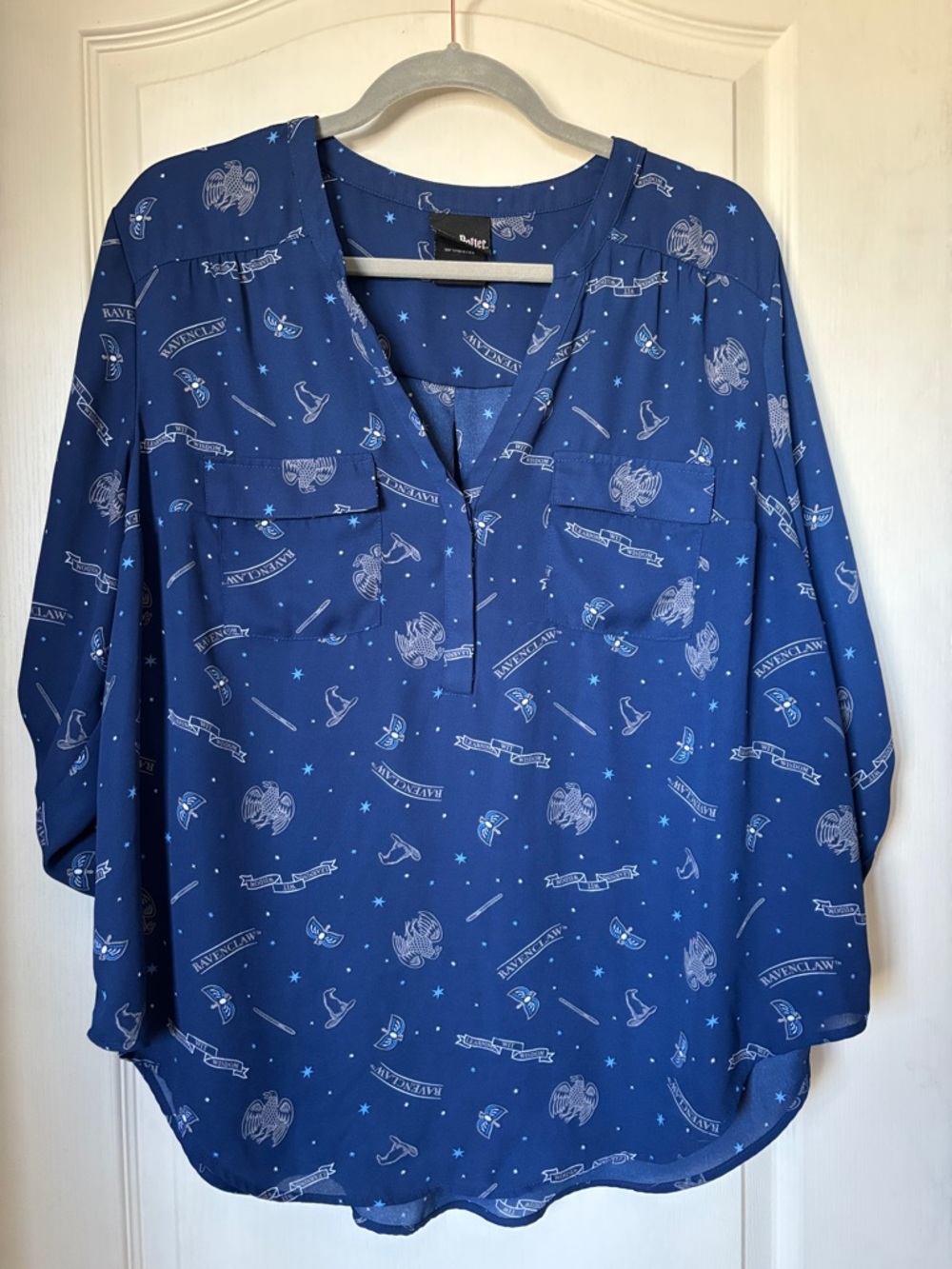 Ravenclaw Blue Printed V-Neck Tunic